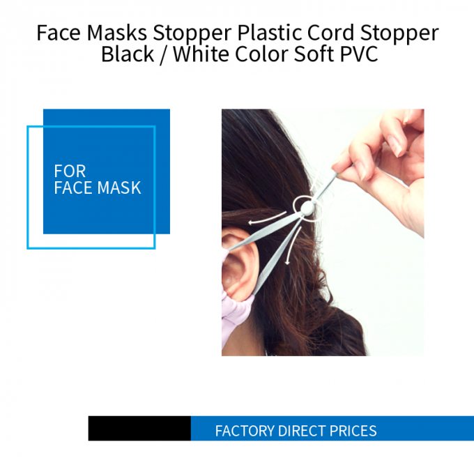 Gesichtsmasken stöpseln Plastikschnur-Stopper-Schwarz-/weißefarbeweiches PVC zu
